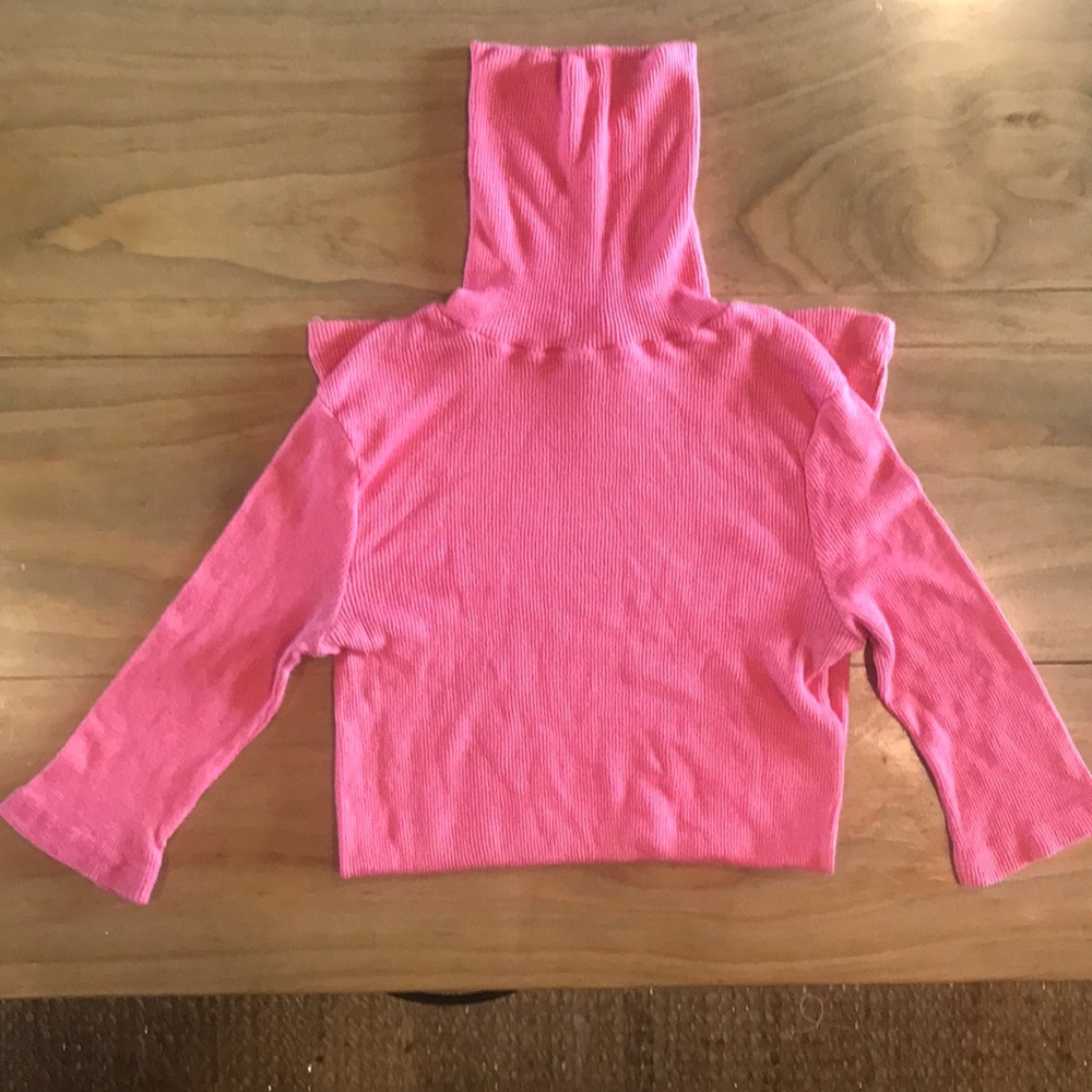 Michael Stars coral shimmer 3/4 sleeve turtleneck